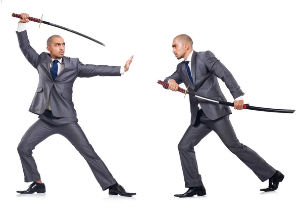 Two men figthing with the sword — Stock Photo, Image