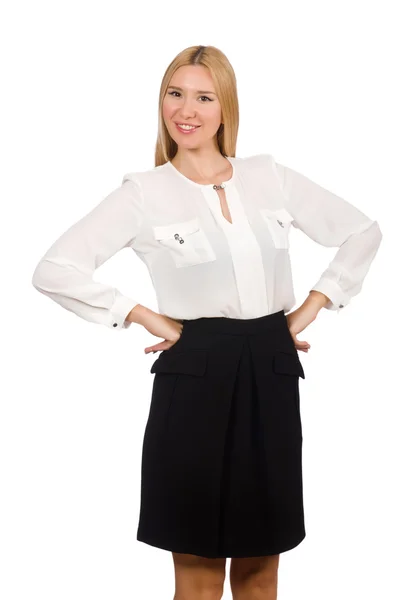 Młoda bizneswoman odizolowana na białym — Zdjęcie stockowe
