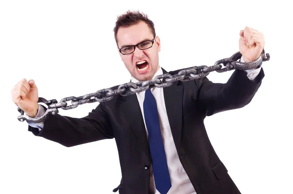 Businessman with chain — Stock Photo, Image