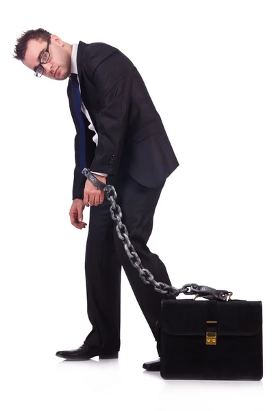 Businessman with chain — Stock Photo, Image