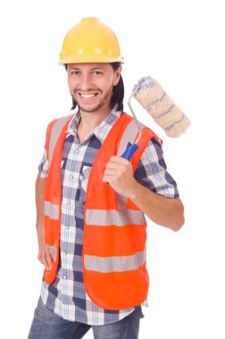 Beyaz tenli komik bir ressam.