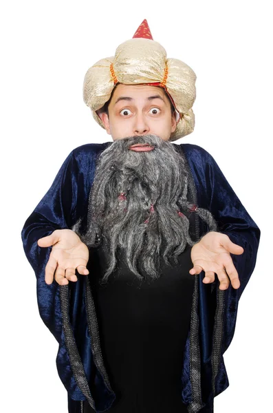 Funny wise wizard isolated on the white — Stock Photo, Image