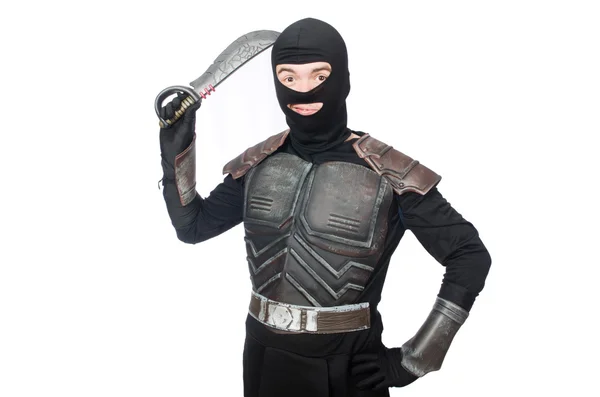 Ninja med kniv — Stockfoto