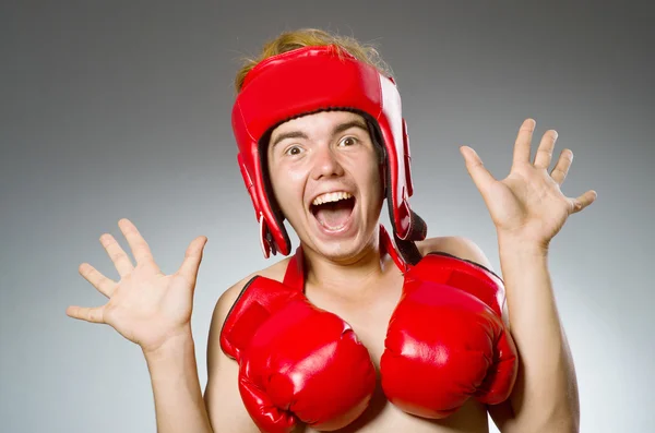 Engraçado nerd boxer no esporte conceito — Fotografia de Stock