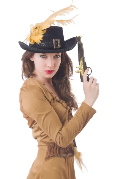 Vrouw in piraat kostuum — Stockfoto