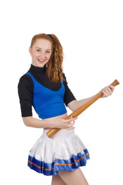 Amigo kız beyaz arka planda izole edilmiş.