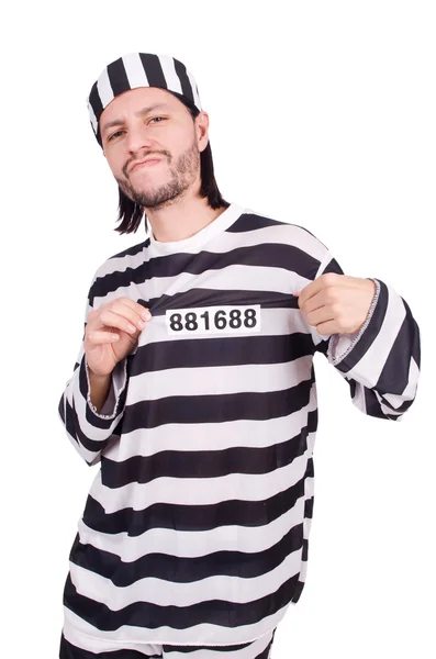 Prison inmate isolated on the white background — Stock Photo, Image