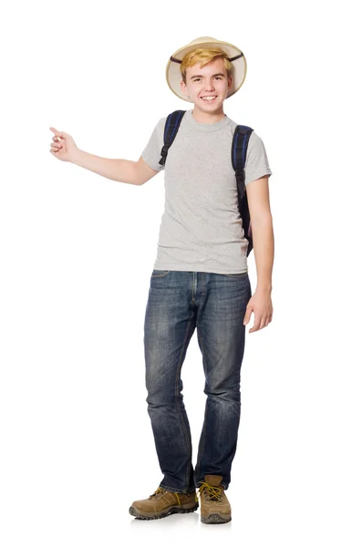 Man in safari hat — Stock Photo, Image