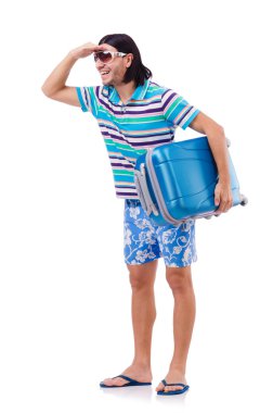 Beyaz bavullarla gezen adam.