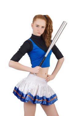 Amigo kız beyaz arka planda izole edilmiş.