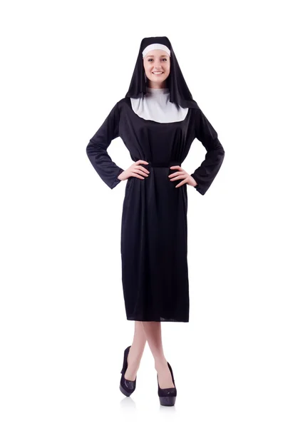 Nun isolated on the white background — Stock Photo, Image