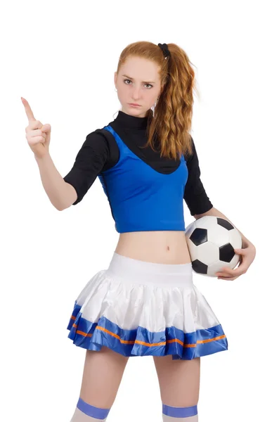 Cheerleader isolated on the white background — Stock Photo, Image