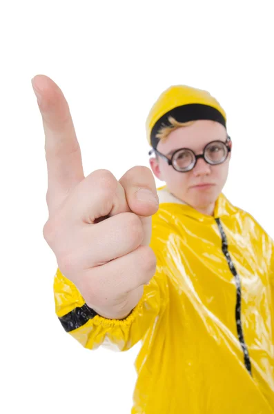 Uomo in abito giallo — Foto Stock