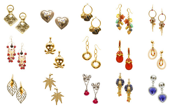 Set of various earrings