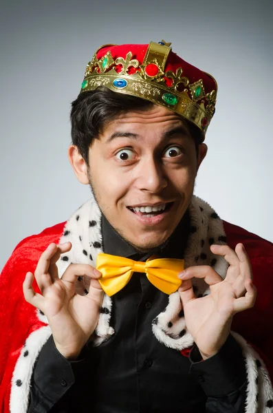 Funny man wearing crown — Stock Photo, Image