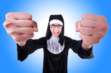 Funny nun woman