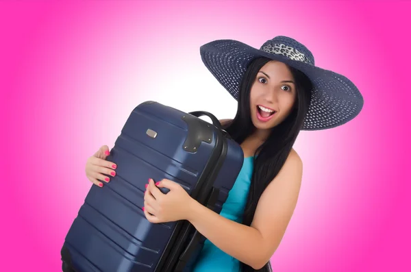 Jovem mulher se preparando para férias — Fotografia de Stock