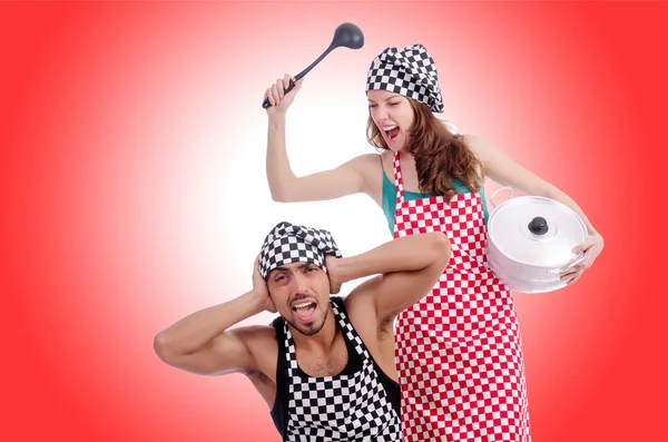 Pair of funny cooks — Stock Photo, Image