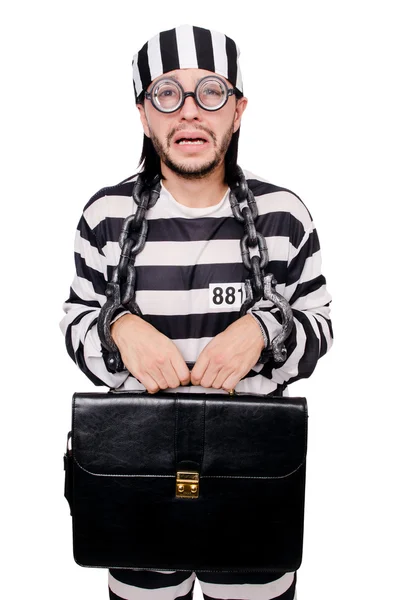 Prison inmate isolated on the white background — Stock Photo, Image