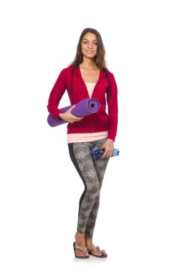 Eğitimli kadın beyazlar içinde.