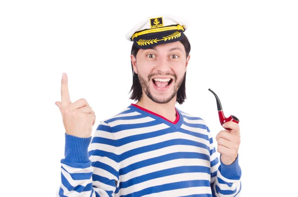 Vicces tengerész elszigetelt a fehér — Stock Fotó