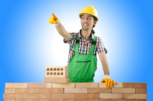 Builder with hard hat — Stock Photo, Image