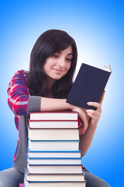 Chica estudiante con libros — Foto de Stock