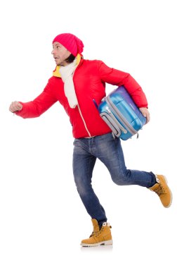 Kış tatiline hazırlanan adam