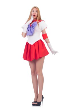 Beyazların arasında yalnız duygusal bir kadın.