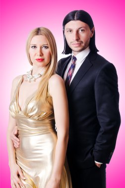 Çift romantik aşk içinde