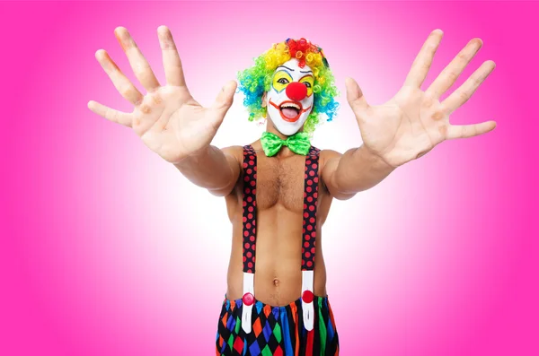 Grappige mannelijke clown — Stockfoto