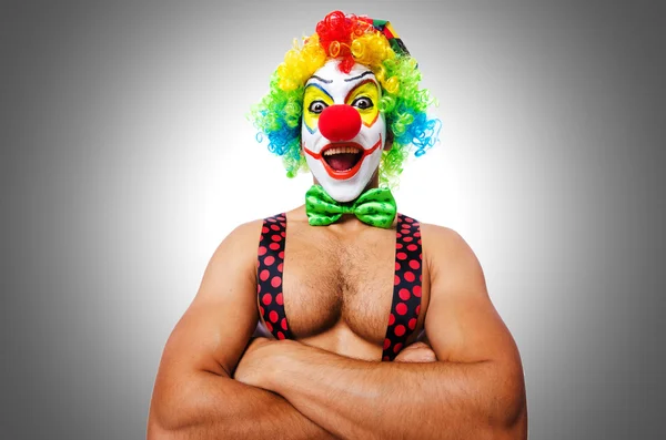 Grappige mannelijke clown — Stockfoto