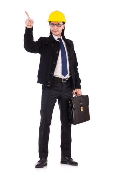 Молодой архитектор, изолированный на белом