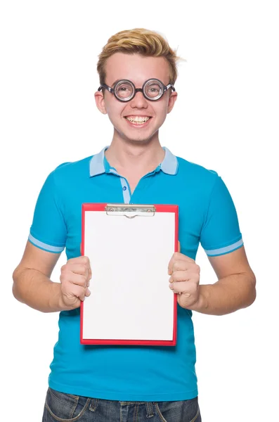 Young student isolated on the white — Stock Photo, Image