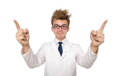 Beyaz tenli komik doktor.