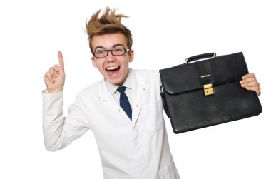 Beyaz tenli komik doktor.