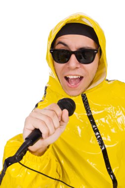 Komik performans mikrofon ile