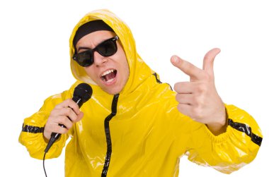 Komik performans mikrofon ile