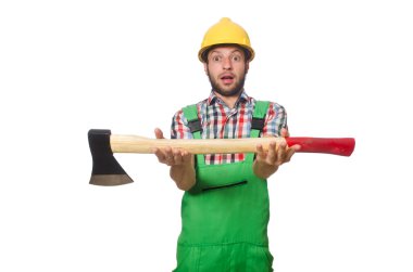 Beyaz üzerine sanayi işçisi