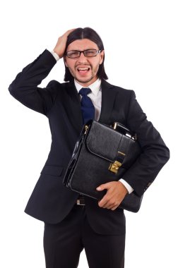 Young businessman  on white