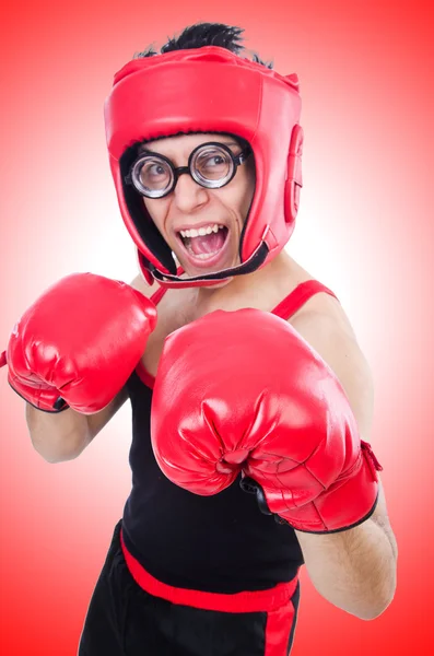 Engraçado boxeador masculino — Fotografia de Stock