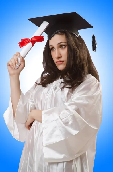 Mujer Graduada con diploma — Foto de Stock