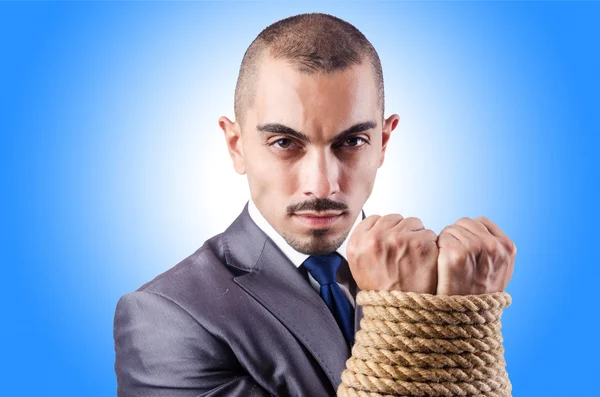 Business man  with rope — Stock Photo, Image