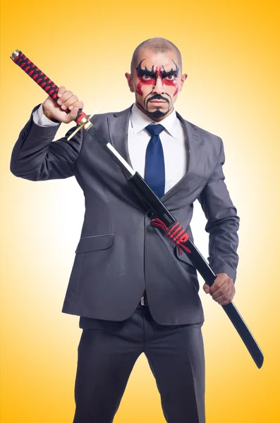 Business man with sword — Stock Photo, Image