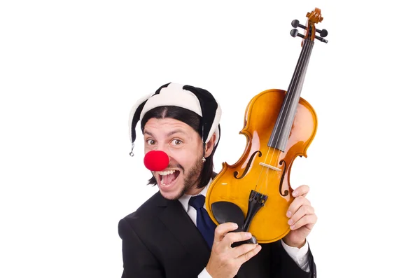 Grappige clown zakenman geïsoleerd op de witte achtergrond — Stockfoto