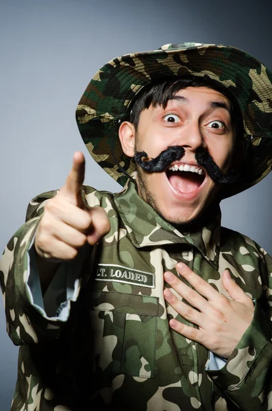 Legrační voják v armádě — Stock fotografie