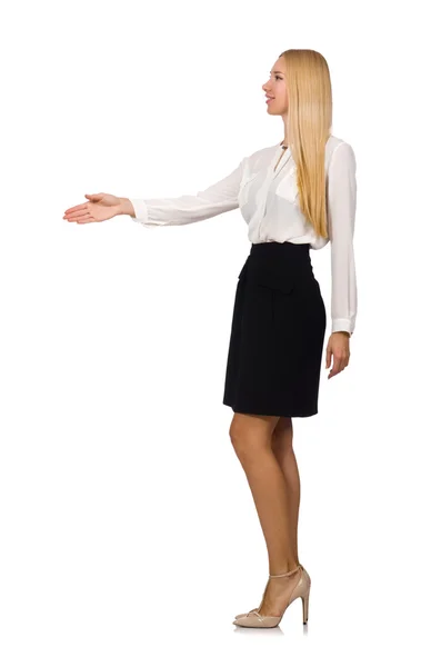 Businesswoman in business concept isolated on white — Stock Photo, Image