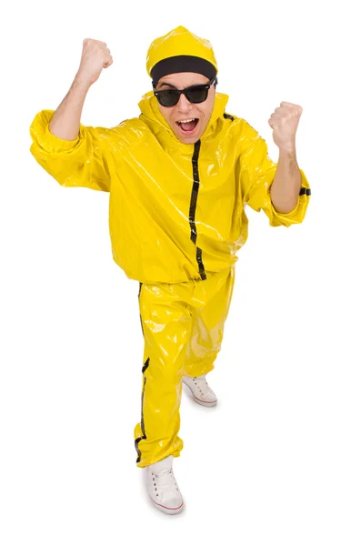 Darsteller im gelben Anzug — Stockfoto