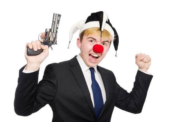 Zakenman clown in grappige concept — Stockfoto