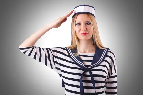 Woman sailor in marine concept — Stock Photo, Image